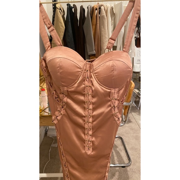 Fashion Nova Laced in Satin Midi Dress in Mauve - Picture 5 of 6